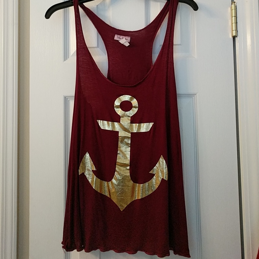 NWOT-- Flowy Anchor Racerback Tank Top
